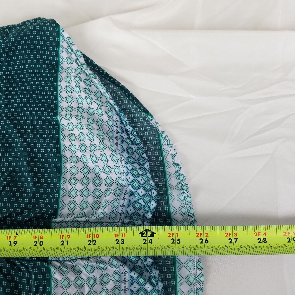 Liz Claiborne Shirt Womens Small Green Top Colorblock Sleeveless Split Neck - Picture 8 of 9